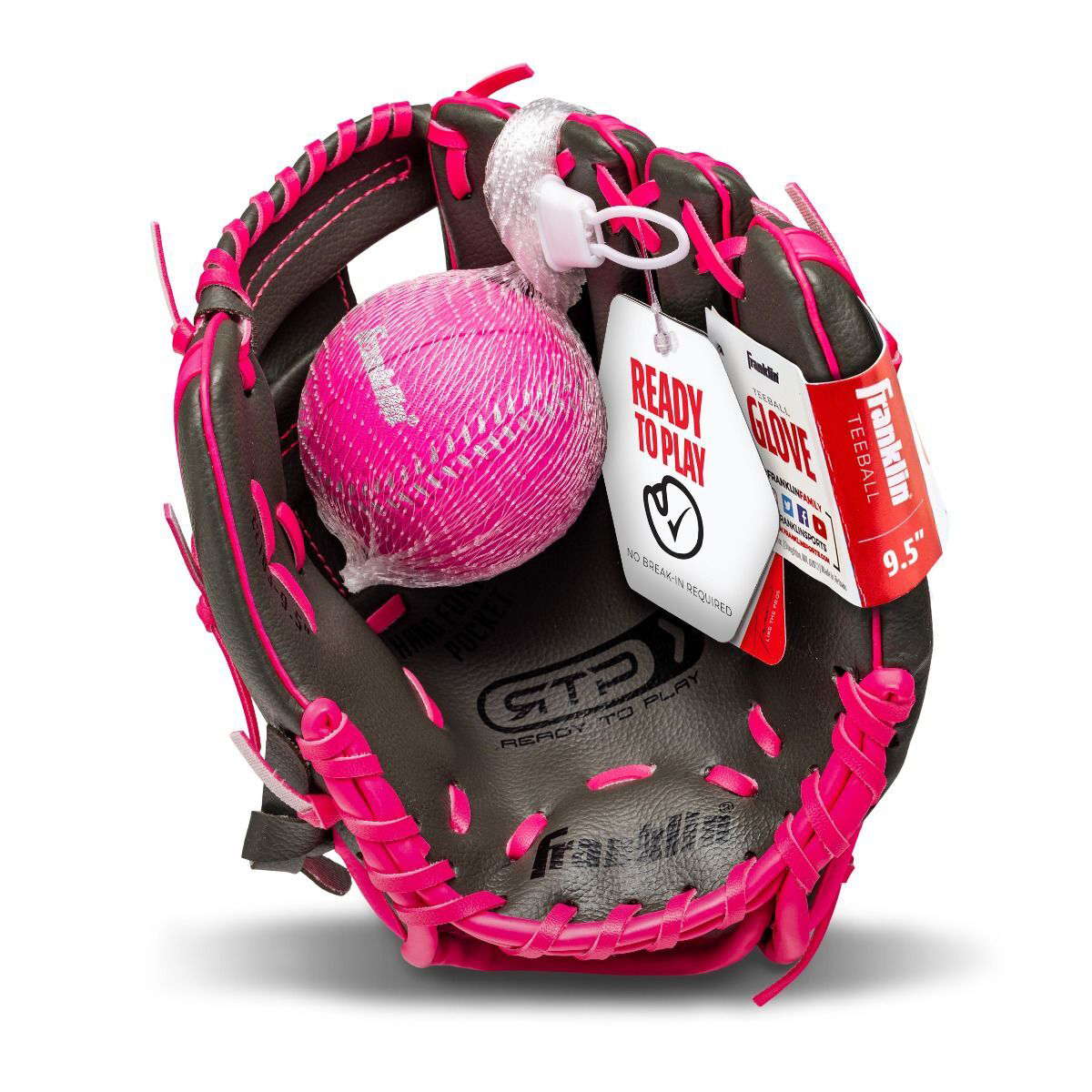 Wilson A200 Girls Tee Ball Glove 10in Black-Pink