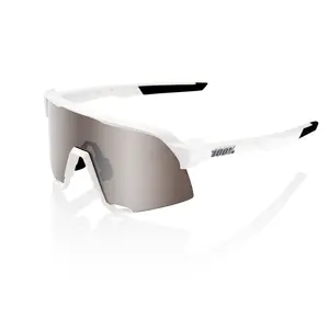 100% Eyewear S3 Matte White HiPer Silver Sunglasses