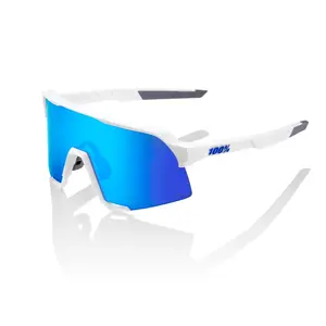 100% Eyewear S3 Matte White HiPer Blue Sunglasses