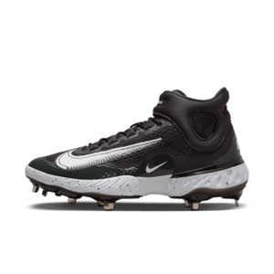 Nike Alpha Huarache Elite 4 Mid Metal Cleats Black / White - Smoke